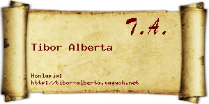 Tibor Alberta névjegykártya